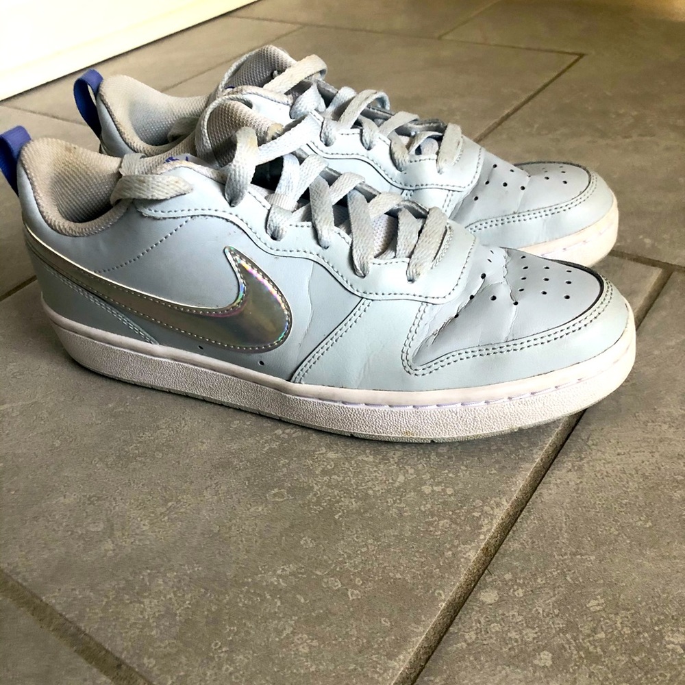 Nike Air Force One Baby Blue Silver Swoosh 6.5Y